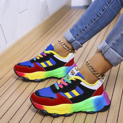 Zapatillas de deporte con cordones coloridos con suela gruesa/Sneakers TheGoatZhomax