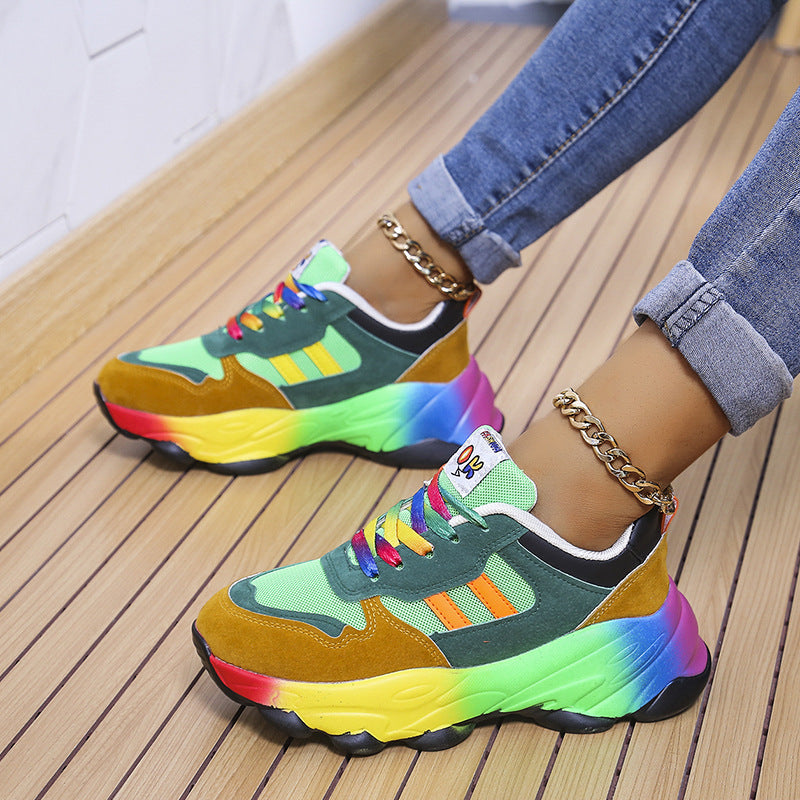 Zapatillas de deporte con cordones coloridos con suela gruesa/Sneakers TheGoatZhomax